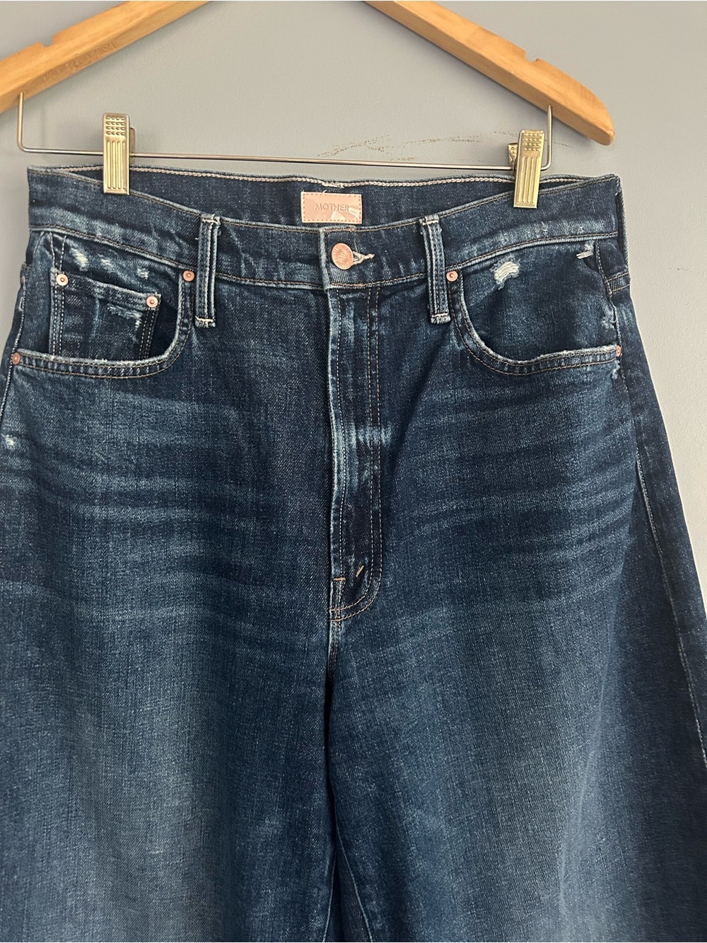 MOTHER Women's Jeans in Dark Blue Wash THE FANGIRL FLOOD - Picture 7 of 11